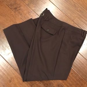 LB chocolate brown wider leg trousers